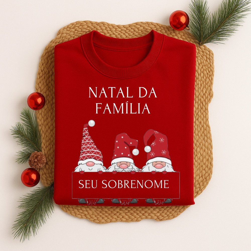 Blusa de Natal Da Família Camisa Personalizado com Sobrenome Natalina ...