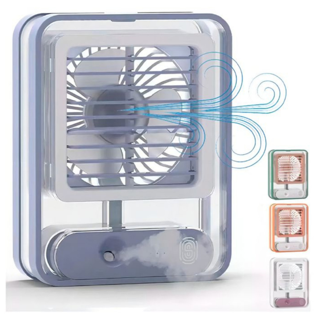 Mini Ventilador Umidificador Portátil Recarregável Usb Led