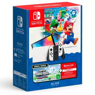 Bundle Nintendo Switch OLED + Mario Bros Wonder + 3 Meses NSO em Oferta na Shopee