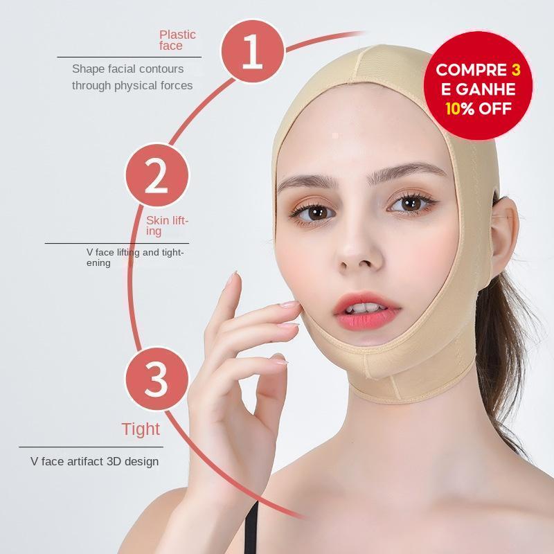 Faixa de Lifting Facial V - Máscara para Afinar o Rosto e Reduzir ...