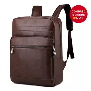  Mochila masculina de ombro único para negócios e lazer, bolsa de couro PU impermeável de grande capacidade para