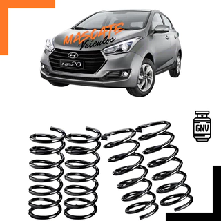 4 Molas Dianteiras e Traseiras Reforçadas GNV Hyundai HB20 2012 até 2019