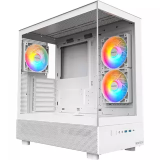 Gabinete Gamer Montech XR, Mid Tower, White, ATX, Com 3 Fans, Vidro Temperado, XR (W) em Oferta na Shopee