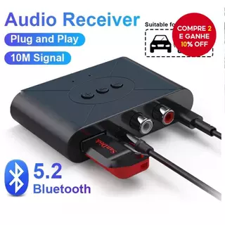 Receptor NFC De Áudio Bluetooth 5.0 3.5 Mm Aux RCA USB Adaptador De Música Estéreo Com Microfone Kit Para Carro Alto-Fal