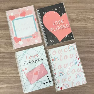 Bloco de Anotações Espiral Love Flipper A5 Capa Mole - Papelaria Fofa
