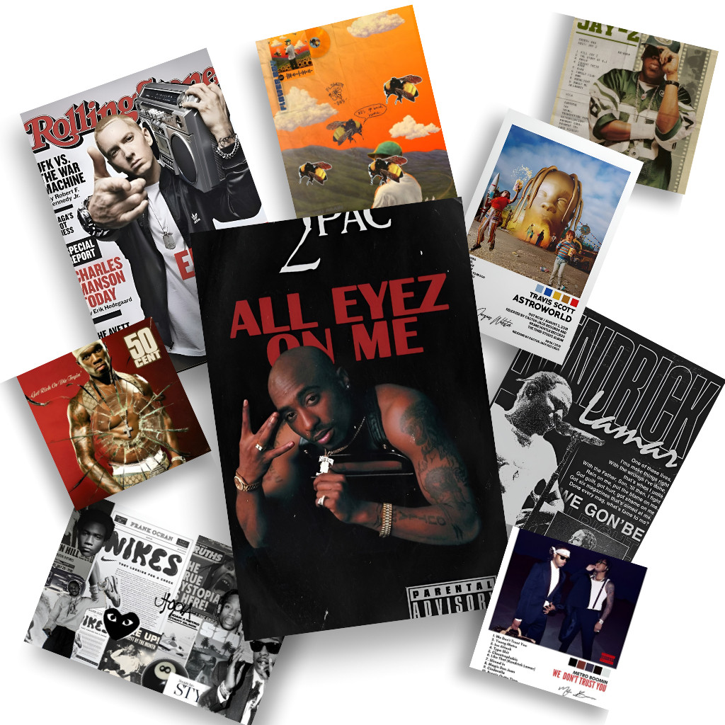 Poster ADESIVO A4 Rappers Rap Hip Hop Música - Kit Várias Unidades