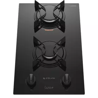 Cooktop 2 Bocas Atlas U Top com Mesa de Vidro Preto Bivolt em Oferta na Shopee