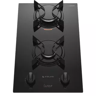 Cooktop 2 Bocas Atlas U Top com Mesa de Vidro Preto Bivolt em Oferta na Shopee