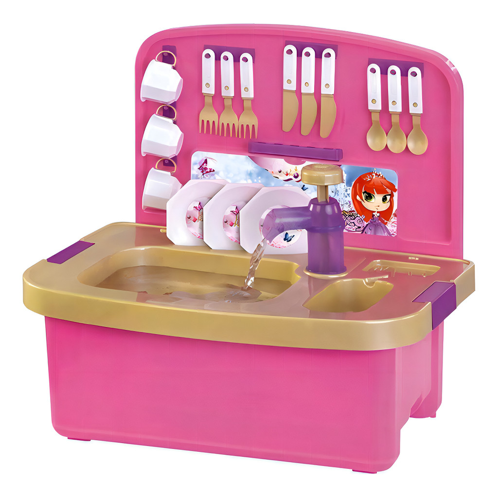 Pia De Brinquedo Princess Meg Sai Agua De Verdade Magic Toys Cor Rosa ...