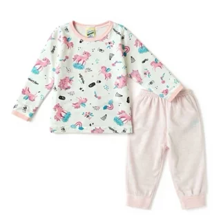 Pijama Bebê Longo Rosa Unicórnio Feminino Baratinha Tecido Malha - (P/M/G/1/2/3) em Oferta na Shopee
