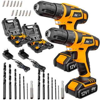 Combo 2 Parafusadeiras e Furadeiras Sem Fio 12V Com Maleta Brocas e Acessórios BPF 12K3 Wap em Oferta na Shopee