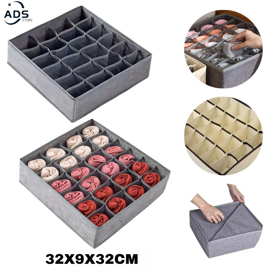 Colméia Organizador Dobrável 24 Compartimentos para Roupas Íntimas Meias Cuecas Calcinhas Gavetas | Shopee Brasil
