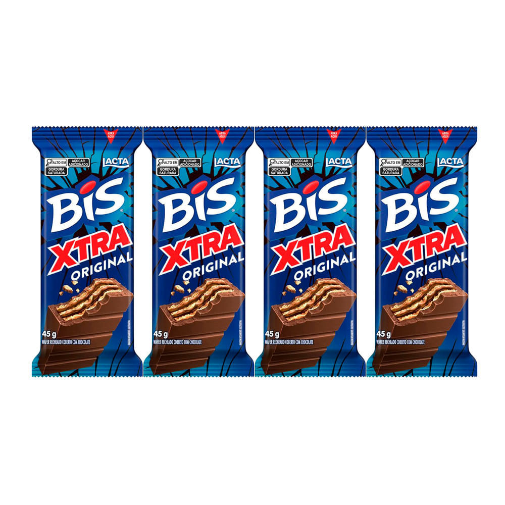 Kit 4 Chocolate Bis Lacta Xtra com 45g | Shopee Brasil