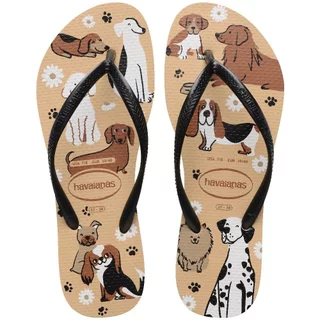 Havaianas Slim Pets Bege/Preto/Branco em Oferta na Shopee
