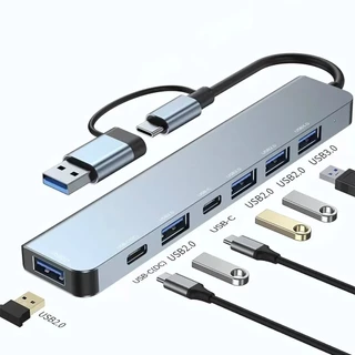 Hub Adaptador USB + Type-C 7 em 1 – USB 3.0 / USB 2.0 / USB/C DC / Suporte BC1.2 alex