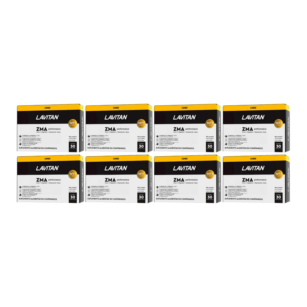 Kit 8 Suplemento Alimentar Lavitan ZMA 30 cmp - Cimed | Shopee Brasil