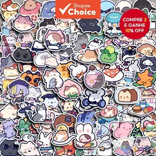 100pcs Autocolantes De Desenho Animado Bonitos Diy Computer Laptop Washi Scrapbooking Stickers Artesanato Papelaria em Oferta na Shopee