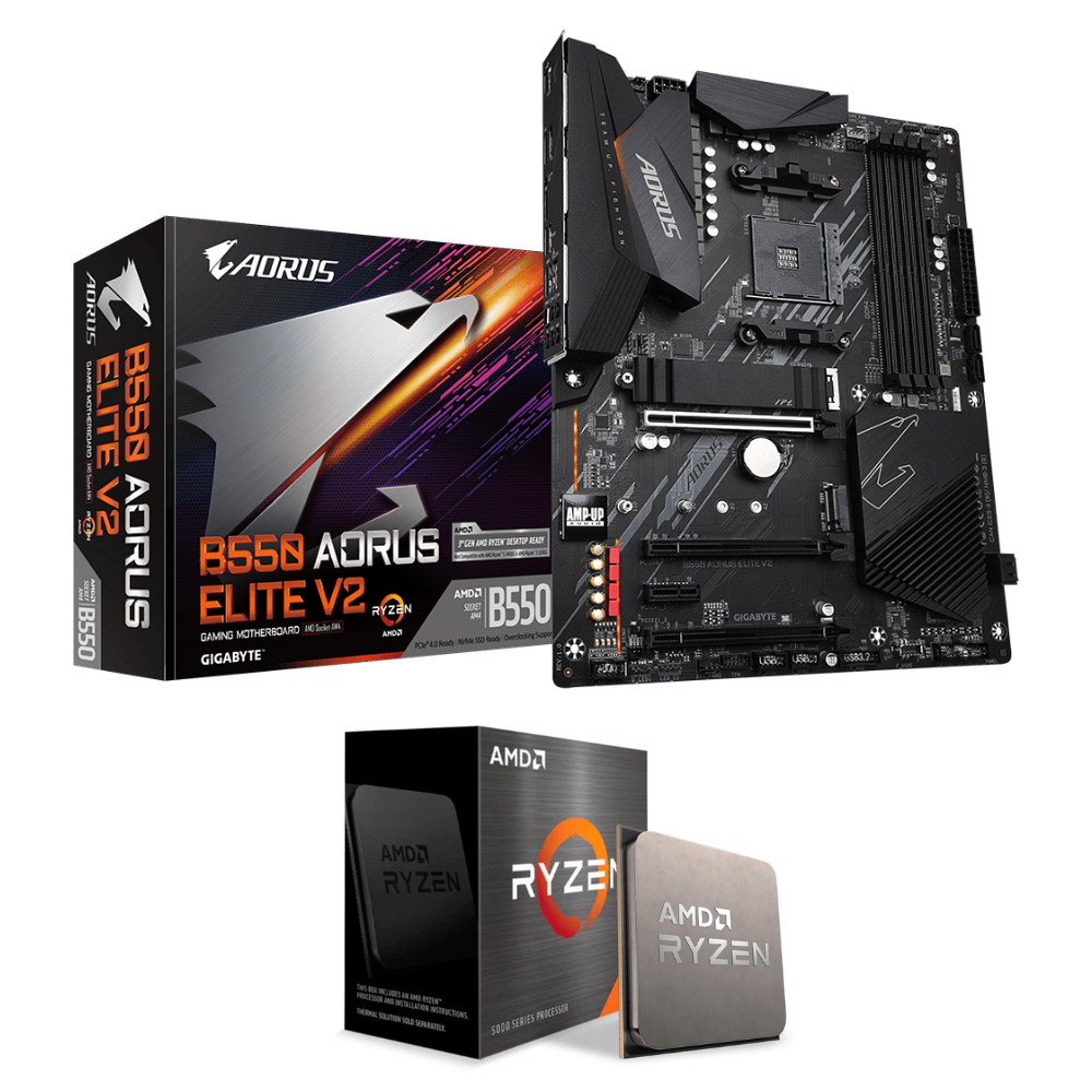 Kit Placa-Mãe Aorus B550 Elite V2 +Ryzen 7 5800X, 3.8GHz
