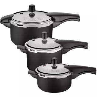Kit 3 Panelas de Pressão Tramontina Vancouver Effect Pretas 3L, 4,5Lts e 6Litros - 3 peças em Oferta na Shopee