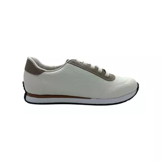 Tenis Feminino Usaflex Couro Casual Cadarço Elástico Branco em Oferta na Shopee