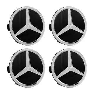Jogo Calota Meio Roda Mercedes C180 C200 C250 Preto Brilho