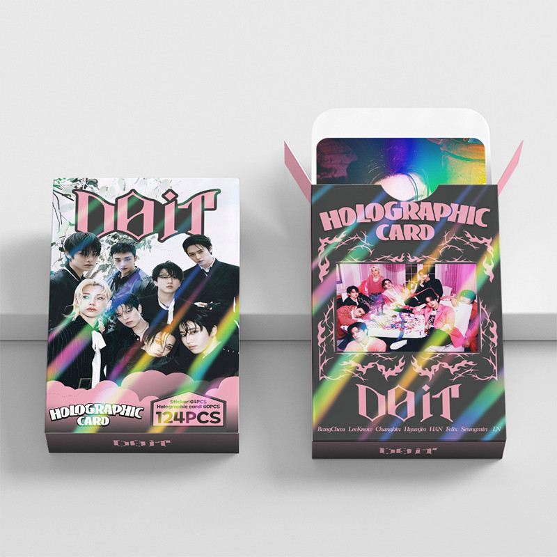 124 Pçs/Caixa Stray Kids Photocards Faz IT Cartão LOMO Holográfico