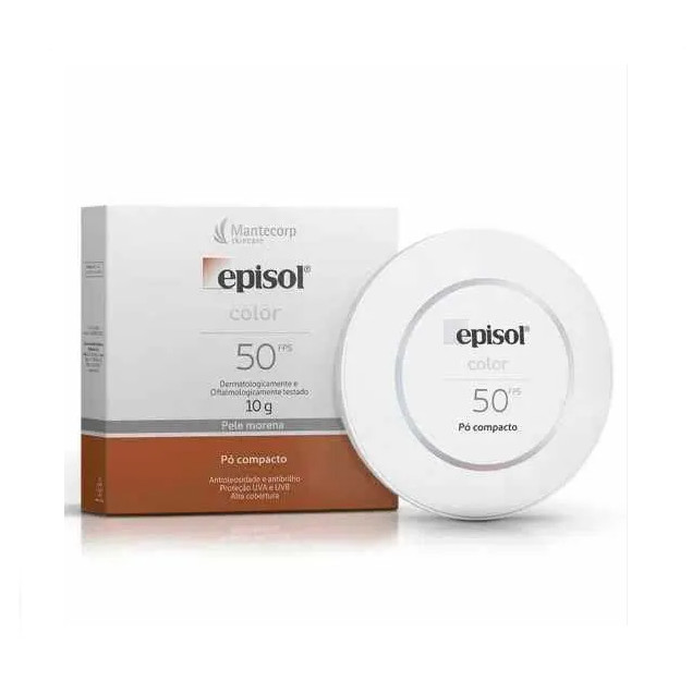 Protetor Solar Episol Color Tom 3 Médio FPS 50 Pó Compacto 10g | Shopee ...