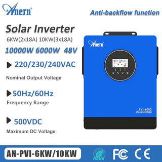 10000W 6000W Inversor Solar MPPT 10KW 6KW Carregador Onda Senoidal Pura Fora Da Grade 6000W Para 220VAC PV 500VDC