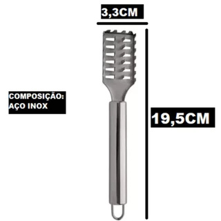 Escamador Limpador De Escamas 19,5x3,3x1,8CM Remove Escama De Peixe Inox Universal Clink em Oferta na Shopee