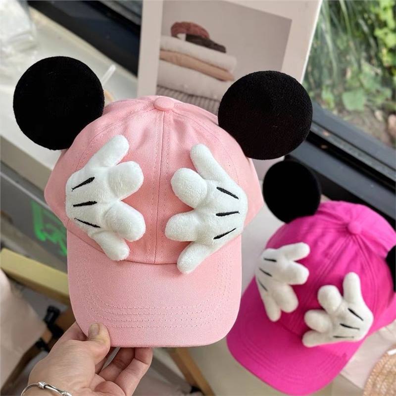 Boné infantil criativo desenho animado Mickey Cute Ear Design Spoof Cap ...