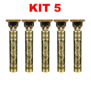 Trimmer Máquina de Acabamento Dragão Dourado sem fio profissional para cabelo e barba masculina Kit 5 marisa em Oferta na Shopee