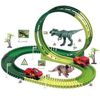 Pista Carrinho Dinossauro Looping Radical Som Luz Brinquedo Infantil Criança Montável Kizumba em Oferta na Shopee