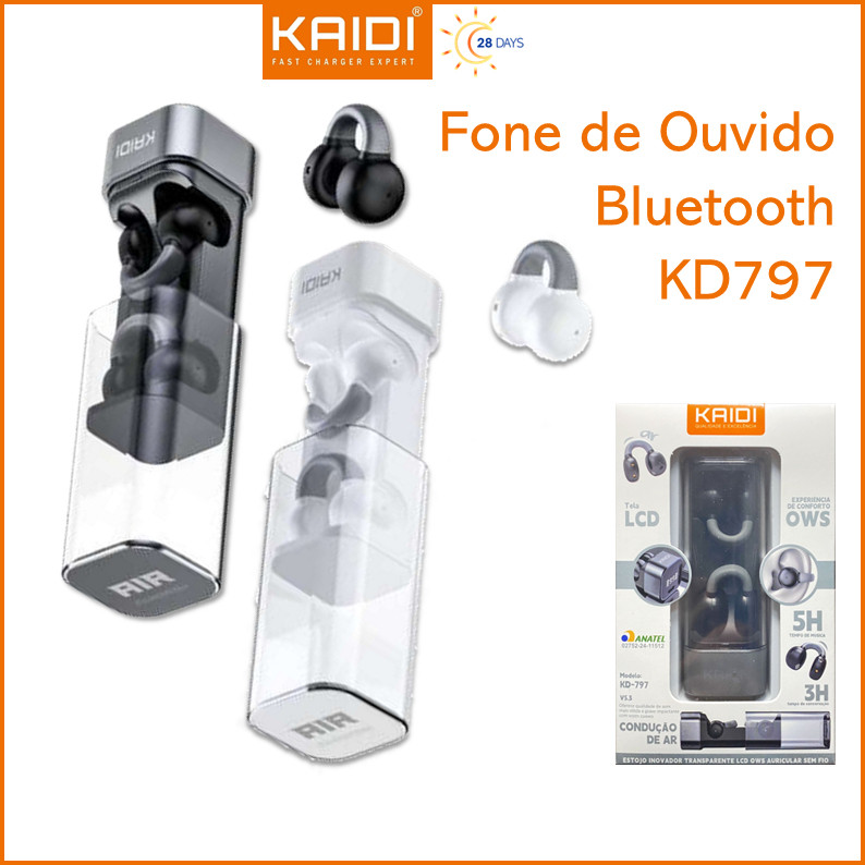 Fone de Ouvido Sem fio Bluetooth TWS Kaidi KD-797 Envio Imediato