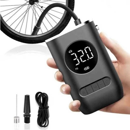 Mini Compressor de Ar Portatil Recarregavél Digital USB Calibrador Pneu Envio Imediato