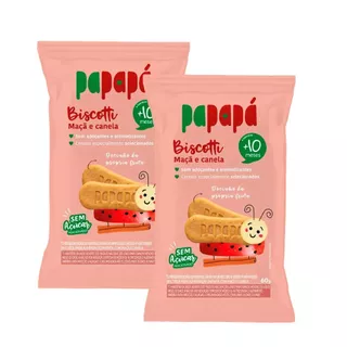 Kit 2 Biscotti Papapá 10+ Meses Sabor Maçã e Canela 60g em Oferta na Shopee