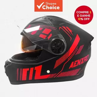 Capacete de lente dupla ABS Capacete de motocicleta unissex Capacete completo Four Seasons Capacete Universal Protetor s em Oferta na Shopee