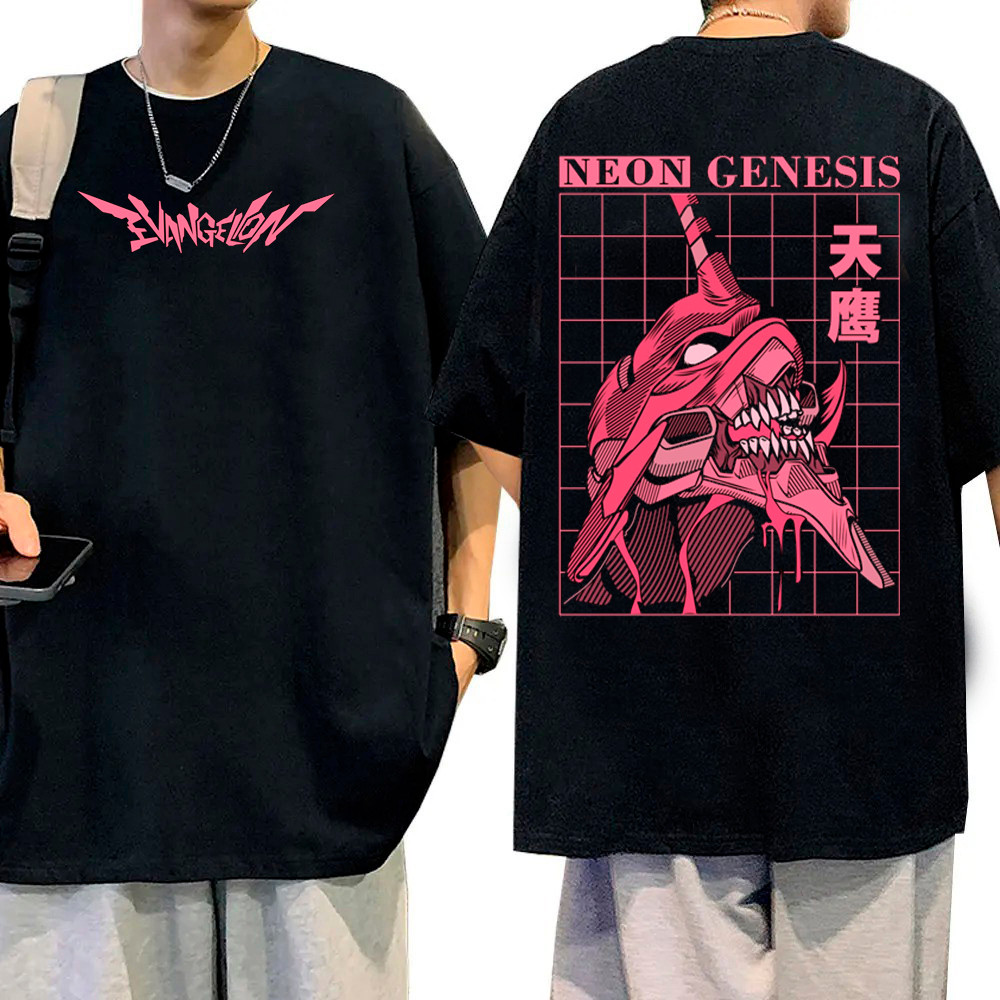 Camiseta Básica Anime Evangelion Camisa 100% Algodão Streetwear Temos Plus Size Lançamento - Envio Rápido