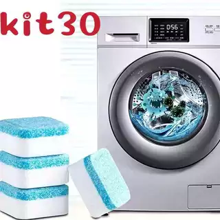 Kit 30 Limpador de máquina de lavar, comprimido efervescente sólido para remover manchas em Oferta na Shopee