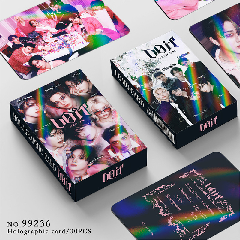 30 Pçs/Caixa Stray Kids Photocard DO IT Cartão Holográfico KPOP