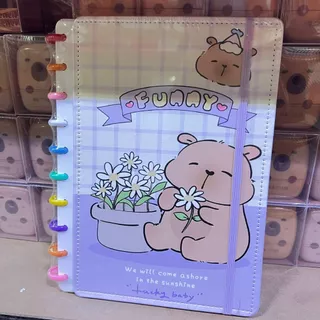 Caderno B5 Capivara Honey – Sistema de Discos, Planner e Bullet Journal
