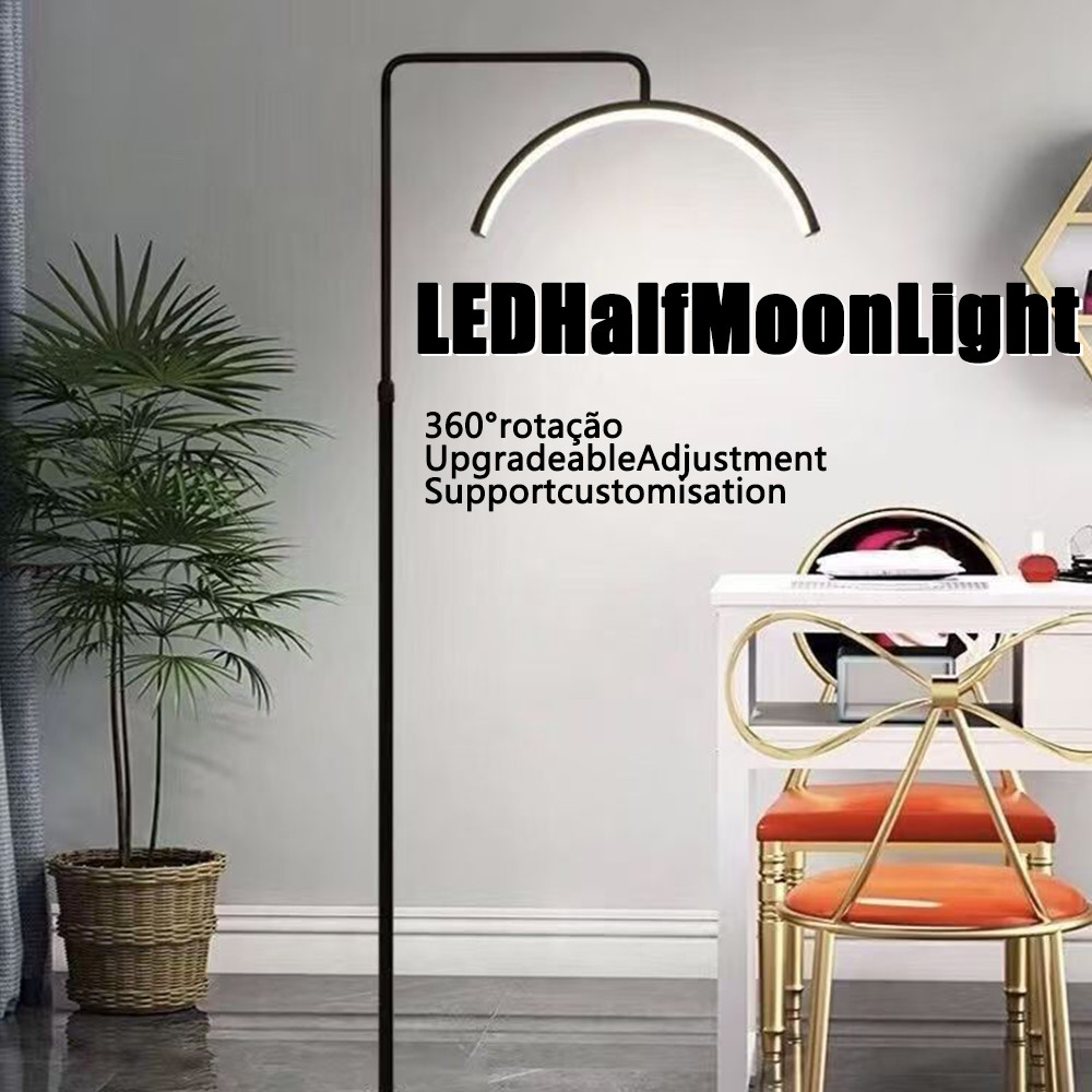 Luminária de Chão Meia-Lua LED Multifuncional 3 Tons de Cor Ajustáveis ...