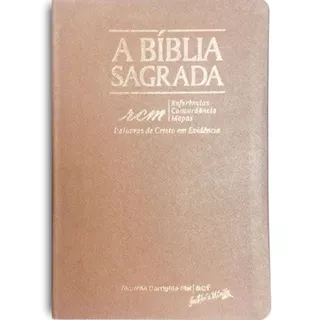 Bíblia Sagrada ACF | Letra Gigante | Referências Concordância e Mapas | Capa Luxo Ouro Rosa em Oferta na Shopee
