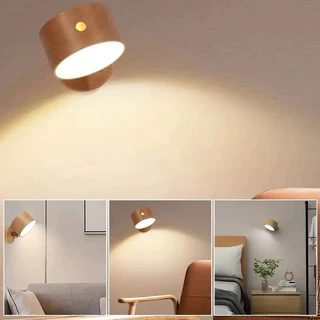 Lâmpada De Parede Sem Fio Com Ímã Moderno USB LED Luz De Leitura Luminária Alimentada Por Dimmer TWDE