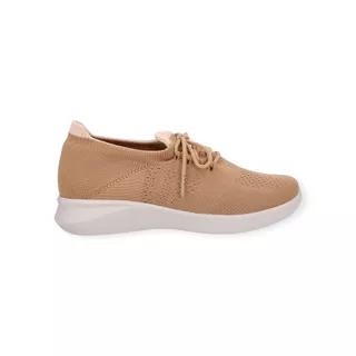 Tênis Feminino Usaflex Tricot Cadarço Casual Bege em Oferta na Shopee