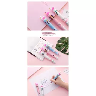 Caneta Flamingo com 10 Cores para Anotações e Estudos 