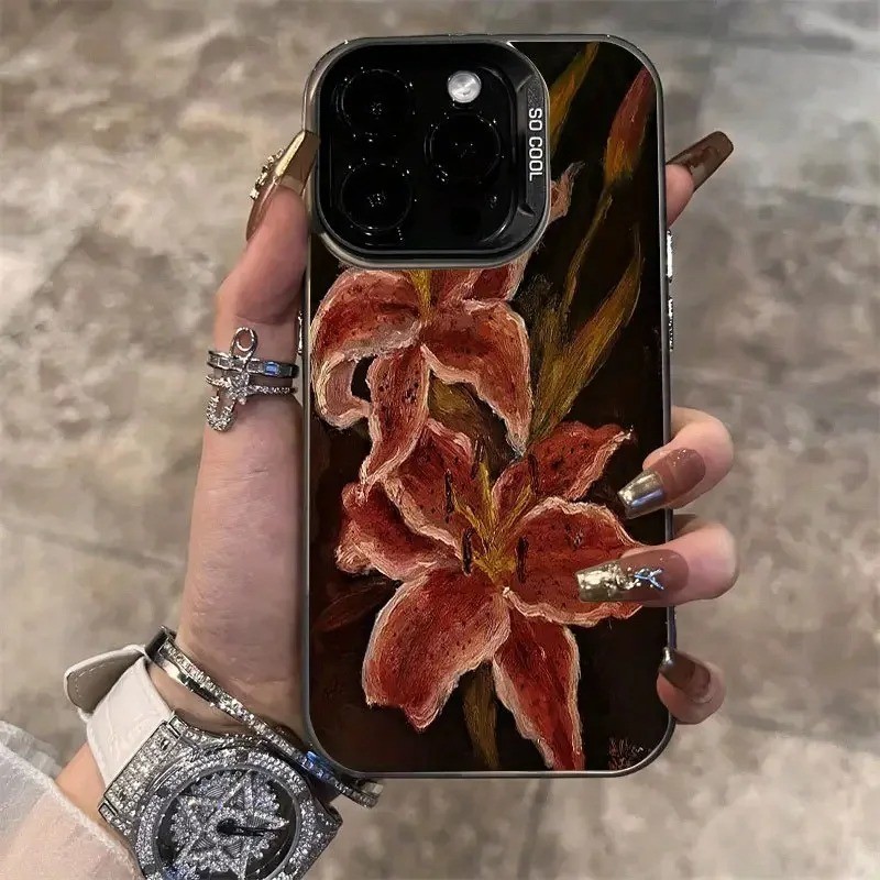 レトロ可愛い13 Retro Lírio Capinha Para IPhone 17 13 12 11 Normal X XR XS 8 7 15