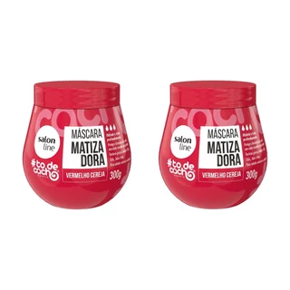 Kit com 2 Máscaras Matizadora #todecacho Vermelho Cereja 300g em Oferta na Shopee