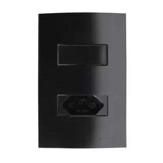 Interruptor Soprano Brava Up Tecla Simples - +1 Tomada 2p+T 10A 250V Preto em Oferta na Shopee