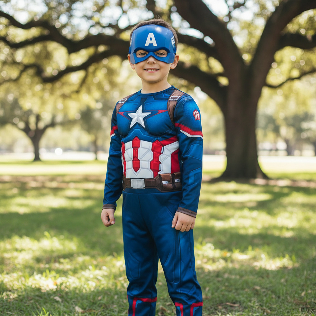 Fantasia Do Capitão América Infantil Vingadores Longa Muscul | Shopee ...