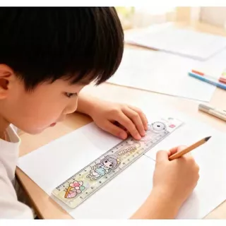 Régua 2 em 1 Dobrável Kids 15/30 cm – Ideal para Mochila, Estudos e Desenhos 